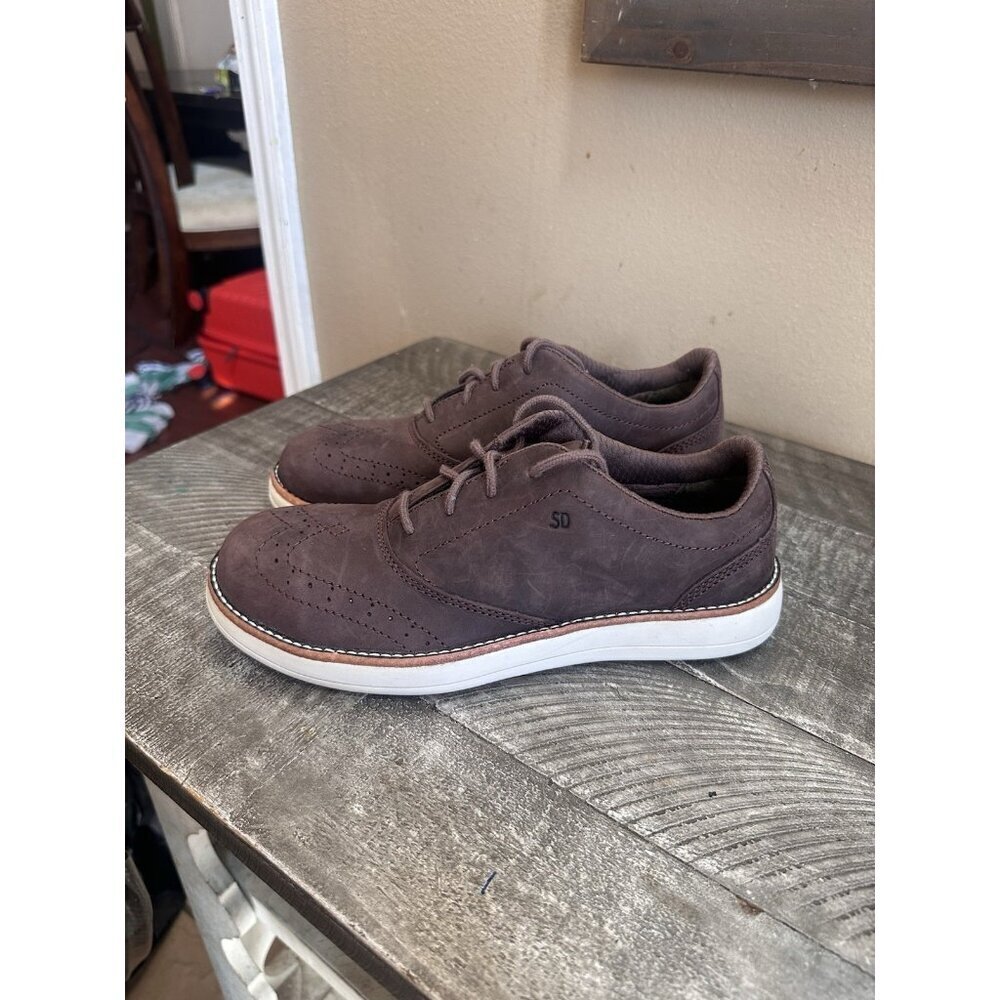 Worx by Red Wing Shoes Womens 7.5 M Casual Oxford Brown Leather Steel Toe Low